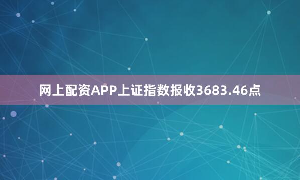 网上配资APP上证指数报收3683.46点